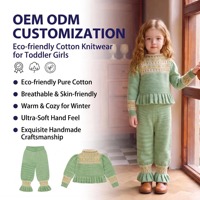 Set Sweater Lengan Panjang Gaya Eropa Amerika Musim Gugur/Dingin 2026 untuk Anak Perempuan, Bordir Kartun Bunga, Pom-Pom Buatan Tangan, 100% Katun