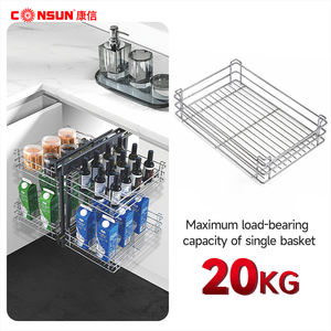 خزانة مطبخ المصنع رف تخزين قابل للسحب درج خزانة سلة منزلقة سلة سلة سلة سلة متعددة الوظائف سلة توابل - Product Image 4