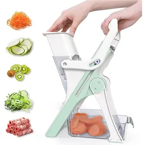 5 en 1 hachoir à légumes en acier inoxydable trancheuse à viande de pomme de terre manuel viande outils de cuisine légumes Cutter Machine