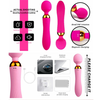 Masseur AV à double moteur puissant à charge magnétique, 18 modes, vibromasseur pour femmes, jouet sexuel, double tête, vibration haute intensité