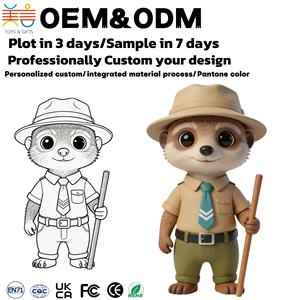 Figurines d'action en PVC édition Q Little Fox Adventure personnalisées par le fabricant, figurine d'anime 3D en PVC, jouet de collection de dessin animé - Product Image 1