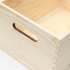 Mộc Mạc Lớn bằng gỗ làm tổ hộp xử lý Nhà trang trại container giỏ paulownia gỗ Thùng hiển thị laser trang trí hộp - Product Image 4