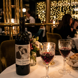 Étiquettes personnalisées en PVC brillant, imperméables, avec photo et texte, adhésives, pour bouteilles de vin, de <span class=keywords><strong>champagne</strong></span>, de verres, de bocaux, pour mariage, vignetterie - Product Image 2