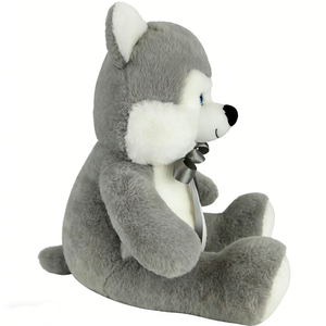 Peluche de husky personalizado, gris y blanco, peluche de husky siberiano, peluche de husky grande sentado - Product Image 2