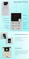 Convertisseur de phase rotatif universel VFD 0,75 KWT, onduleur de fréquence monophasé vers triphasé, contrôle vectoriel, 75 KW, tension nominale 380 V AC