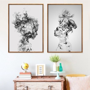 Stampa su Tela Astratta con Profilo Femminile in Stile Surreal Smoke Art, <span class=keywords><strong>Arte</strong></span> Murale Moderna con Figura Umana per Decorazione Ingresso - Product Image 2