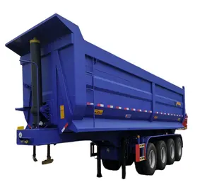 heavy duty 45 60 cubic meters 3 axle end dump semi trailer tipper tipping semi trailer for truck