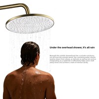 Kit de douche et de toilette en laiton avec robinet mitigeur réglable en maille dorée pour salle de bain