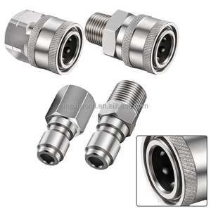 MAXIWORLD Connettori Rapidi in Acciaio Inox Maschio e Femmina per Idropulitrici con Adattatori e Raccordi - Product Image 4