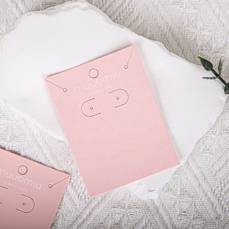 Pink Coated Paper Earring Card Customize