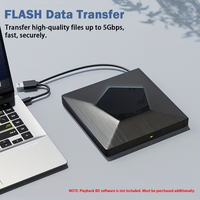 Lecteur Blu-ray externe 3D, lecteur Blu-ray compatible avec les lecteurs DVD et CD, lecteur Blu-ray 3D portable avec USB3.0