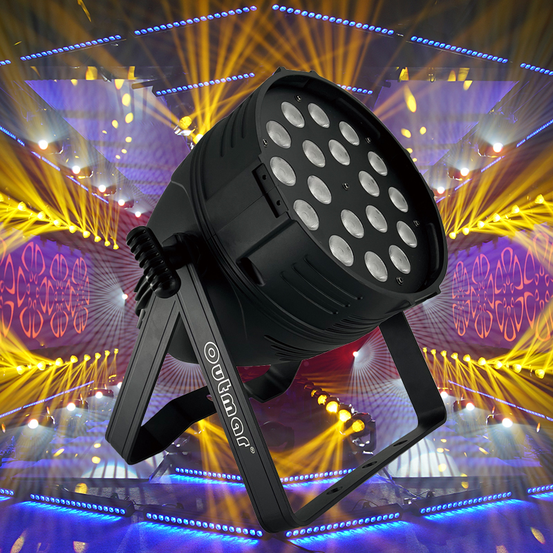 Outmar 18*10W RGBW Stage LED Par Light Control Stage Party Show Dj Disco Par Can Night Club Par Lighting for Wedding Party