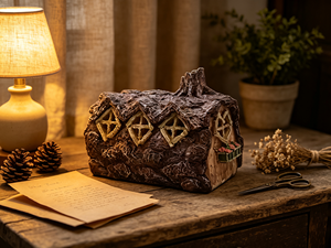 Maison <span class=keywords><strong>de</strong></span> jardin féerique en résine faite à la main, cabane miniature en écorce d'arbre peinte à la main, 17 cm, maison <span class=keywords><strong>de</strong></span> gnome pour décoration <span class=keywords><strong>de</strong></span> terrarium extérieur, cadeau - Product Image 4