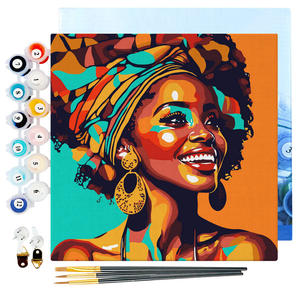 Dipinti e Arte Murale Africana di Moda Ritratti Femminili Pittura Digitale Fai da Te Decorazione Casa - Product Image 1