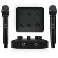 Microphone de karaoké sans fil portable, système de sonorisation pour cinéma maison, ensemble avec port audio optique (Toslink), fête à domicile, KTV, noir, plastique chaud