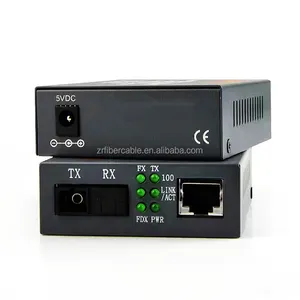 10/100/1000base single mode dual fiber optic RJ45 4 port gigabit media converter Transceiver 20km