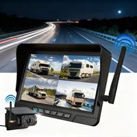 Kit Caméra de Recul Magnétique Solaire Rechargeable 1080P AHD avec Moniteur Numérique Sans Fil 7 Pouces Étanche IP68 Vision Nocturne pour Camion