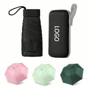 New Mini 5 Folding Flat Handle Umbrella Pocket Size Anti Uv Protection Compact <b>Small</b> Umbrellas for Rain - Product Image 1
