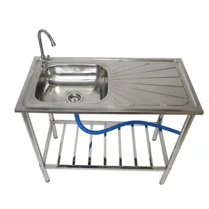 户外便携式不锈钢花园水槽独立式商用厨房水槽