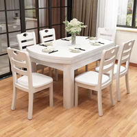 Klassischer Massivholz-Esstisch und Stuhl Langlebiges Holz-Esszimmer-Set mit Walnuss-Finish für Heim, Küche und Restaurant-Möbel