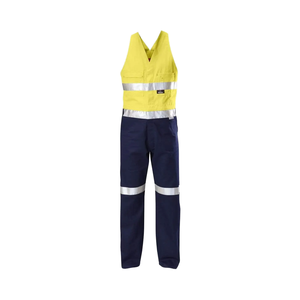 Mens Workwear <strong>Work</strong> Wear Cotton Denim Dungaree Reflective Taped Hi Vis Overall - Product Image 2