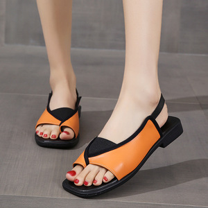 Sandalias de punta cuadrada para mujer, novedad de verano 2026, talla grande, comercio exterior, estampado de leopardo, estilo romano europeo y americano - Product Image 3