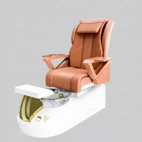 Fauteuil de pédicure moderne blanc de luxe avec lumière LED, bol en verre, pour salon de manucure, massage, spa, électrique, Human Touch, à vendre