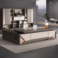 Bureau de direction moderne en forme de L, en bois, minimaliste, tailles et couleurs personnalisables, armoire latérale, mobilier de bureau