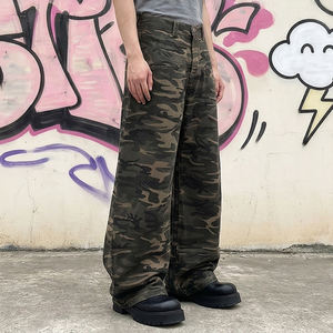 Pantalons sur mesure du fabricant, streetwear, vintage, à jambes larges, pantalons de sport, imprimé camouflage, coupe ample, pantalons cargo baggy pour hommes - Product Image 3