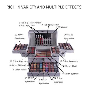 MISS ROSE Palette Ombretti 94 Colori, Rossetto, Fard, Polvere per Sopracciglia, Cosmetici con Specchio, <span class=keywords><strong>Set</strong></span> Trucco Multifunzionale - Product Image 4