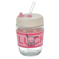 Gobelet en verre moderne et mignon de 350 ml, motif dessin animé, épais, résistant aux hautes températures, avec manchon, sans BPA, écologique