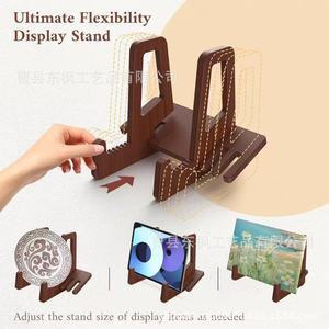 Bamboo Tablet <b>Pc</b> <b>Stand</b> 6.5 Inch Adjustable Desktop Holder For Home Office Use - Product Image 3