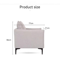 Fauteuil d'appoint en tissu de lin tufté au design moderne avec coussin de siège épais pour chambre à coucher dans des appartements ou des hôtels