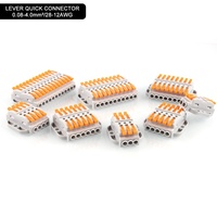 Connecteurs rapides de type 2/3/4/5/6/8/10/12 broches, bornes de câblage compactes à insertion rapide pour conducteurs, avec levier