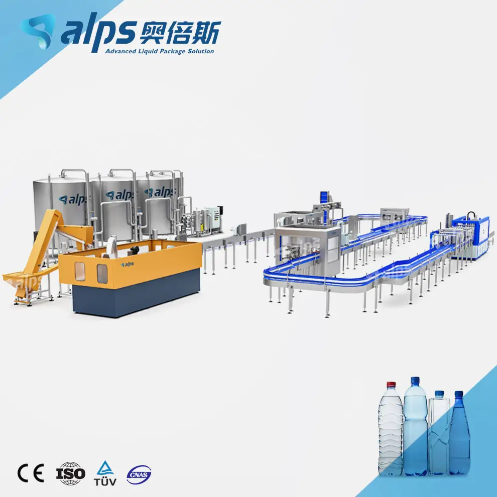 Factory Complete Machine Drinking Mineral Water Purification Washing Bottling Filling Capping Production Line bottling Plant