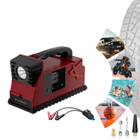 Portable 2 en 1 pneu compresseur d'air gonfleur pompe saut démarrage batterie externe avec lumière LED