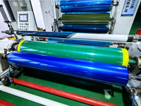 Film protecteur en PE souple translucide auto-adhésif bleu, prix bas, approvisionnement direct d'usine, pour vitres de fenêtres
