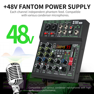 MÁY TRỘN ÂM THANH CHUYÊN NGHIỆP 4 KÊNH DI ĐỘNG XTUGA LM4, DÙNG CHO HÀNG NHẠC KARAOKE TẠI NHÀ & TRỘN ÂM THANH MÁY TÍNH, CÓ 99 CHỨC NĂNG DSP, VIDEO & ĐÈN SÁNG - Product Image 3