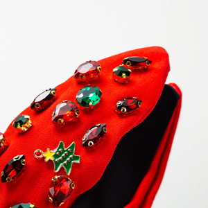 Diademas Hechas a Mano con Pedrería de Árbol de Navidad y Copos de Nieve para Mujer, Accesorios Festivos para el Cabello con Nudos para Fiestas - Product Image 6