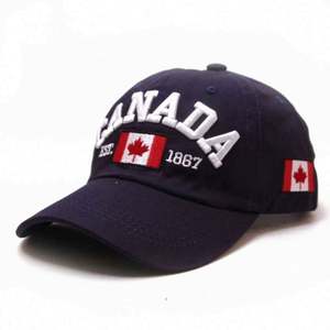 Gorras de Béisbol Bordadas en 3D con la Bandera de Canadá, Personalizadas, de 6 Paneles, de Poliéster/Algodón, de Calidad, al por Mayor para Fabricantes, Deportivas y Formales - Product Image 2