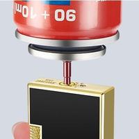 Briquet à cigares classique moderne en métal, double flamme réglable, coupe-vent, flamme jet, avec logo, coffret cadeau en acier pour fêtes
