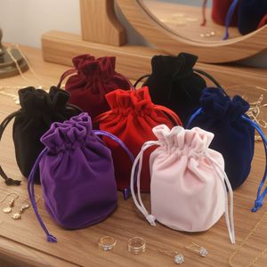 High-quality Eco-Friendly Durable Velvet Fabric <b>Small</b> Plush Bag Drawstring Closure Jewelry Pouch Decorative <b>Box</b> Collectible Bag - Product Image 1