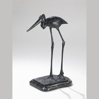 Statue d'oiseau en métal moulé pour extérieur, décoration de jardin, de villa ou de lac, statue d'oiseau aquatique en bronze antique personnalisée