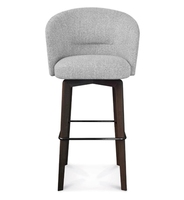 Ensemble de chaises de bar gris argent moderne Mobilier de restaurant souple pour salle à manger, pub, école, extérieur, hôtel-Design italien