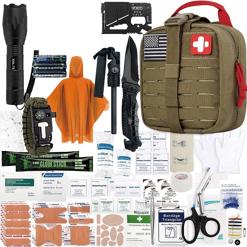 China Factory Custom Logo Outdoor Travel Emergency Bag Hiking Hunting Survival Gear Survival Kit