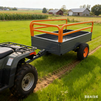 Meilleur prix Remorque à benne basculante multifonctionnelle en métal pour VTT Remorque tout-terrain pour VTT Remorque utilitaire de haute qualité Remorque de jardin