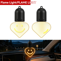 Ampoule Cœur Souriant à Succès pour Éclairage d'Ambiance Automobile, Décoration de Rétroviseur de Voiture Sans Câblage