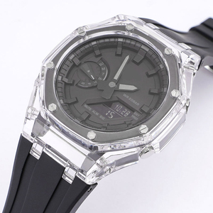 Bracelet de montre en caoutchouc de remplacement tendance pour Casio <span class=keywords><strong>GA</strong></span>-<span class=keywords><strong>2100</strong></span>, avec boucle déployante - Product Image 3