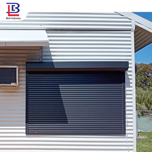 Wholesale Modern Dual Motor Aluminum Frame Vertical Opening Automatic Roller Blinds <strong>Shutter</strong> Door Windproof Mosquito Net Villas