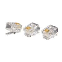 Tête en cristal RJ11 4P4C fiche modulaire plaquée or connecteurs réseau neufs